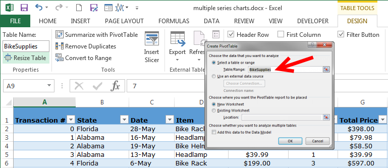 create a pivot table excell for mac